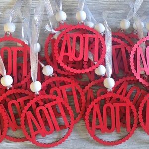 Red Ornament Alpha Omicron Pi AOII aoii sorority